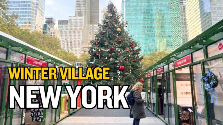 New York, Bryant Park: Winter Village – [4K] New York City walking tour